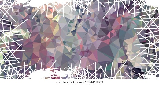 Mosaic abstract background with grunge white border. Copy space. Vector clip art.