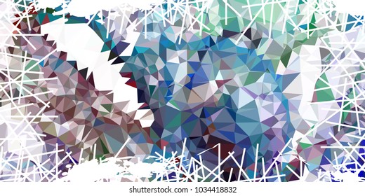 Mosaic abstract background with grunge white border. Copy space. Vector clip art.