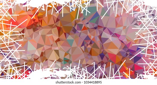 Mosaic abstract background with grunge white border. Copy space. Vector clip art.