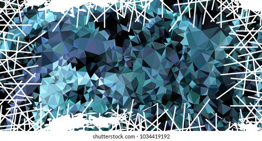 Mosaic abstract background with grunge white border. Copy space. Vector clip art.