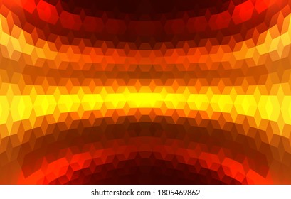 Mosaik abstrakter Hintergrund, orangefarbene 3D-Würfel glänzen Vektordesign.
