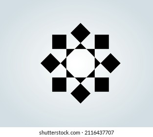 mosaic of abstract geometric figures for illustration and technical drawing