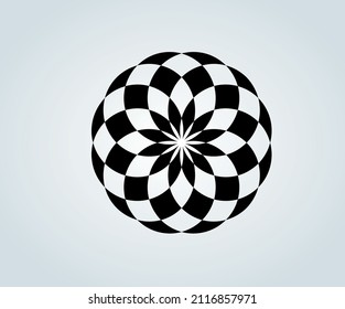 mosaic of abstract geometric figures for illustration and technical drawing