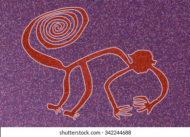 Mosaic abstract image of a monkey, a symbol of the new 2016