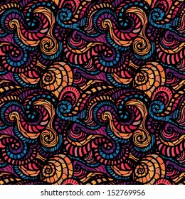 Mosaic abstract vector seamless pattern with waves