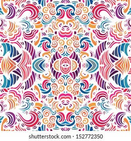 Mosaic abstract vector seamless  pattern