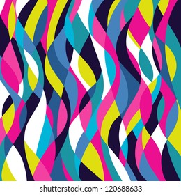 Mosaic abstract wave background. Colorful abstract hand-drawn pattern, waves background.