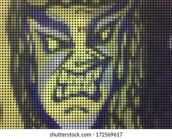 mosaic angry face