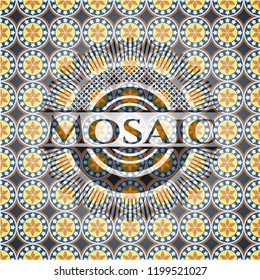 Mosaic arabesque emblem background. arabic decoration.