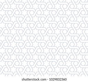 Mosaic arabesque hexagon based simple geometric seamless pattern