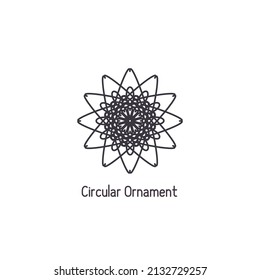 Mosaik arabische lineare Ornamente. geometrisches kreisförmiges Emblem für Ziergestaltung oder Logos