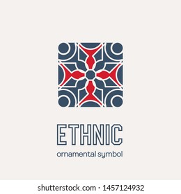 Mosaic arabic ornament. Vector emblem for ornamental design or logos