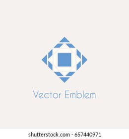Mosaic arabic ornament. Vector rhombus emblem for luxury logos and retro ornamental design.