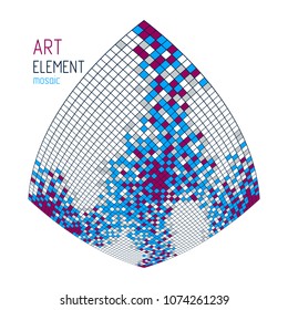 Mosaic art abstract background, vector 3d dimensional geometric design, artistic illustration as a template for layout with copy space for title and text. Usable for brochure, ad, banner, poster.