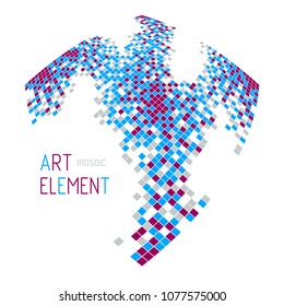 Mosaic art abstract background, vector 3d dimensional geometric design, artistic illustration as a template for layout with copy space for title and text. Usable for brochure, ad, banner, poster.