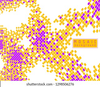Mosaic art abstract background, vector 3d dimensional geometric design, artistic illustration as a template for layout with copy space for title and text. Usable for brochure, ad, banner, poster.