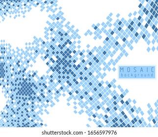 Abstrakter Mosaikhintergrund, dreidimensionales geometrisches Design der Vektorillustration, künstlerische Illustration als Vorlage für Layout mit Kopienraum für Titel und Text. Für Broschüren, Werbung, Banner, Poster.