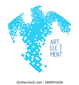 Abstrakter Mosaikhintergrund, 3D-dimensionales geometrisches Design, künstlerische Illustration als Vorlage für Layout mit Kopienraum für Titel und Text. Für Broschüren, Werbung, Banner, Poster.