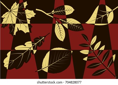 Mosaic of autumn leaves
