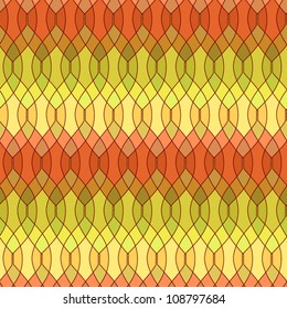 Mosaic autumn leaves seamless pattern, vector