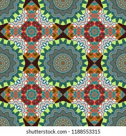 Mosaic background in black, gray and yellow colors. Abstract patch seamless pattern.