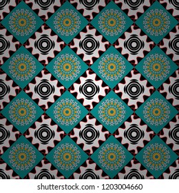 Mosaic background in blue, white and black colors. Vector abstract patch seamless pattern.