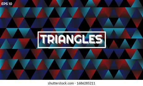 Diseño de fondo mosaico, diferentes triagles de gradiente. Ilusión, cubos. Para banners, revistas, etc. EPS 10