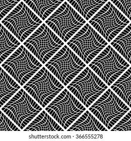 Mosaic background with distorted tiles of squares. Abstract monochrome pattern. Seamlessly repeatable. vector