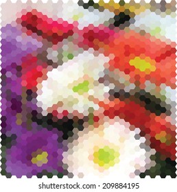 Mosaic background  flowers