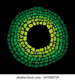 Mosaic background. Green ceramic tile texture. 