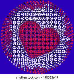 mosaic background with heart shape illustration