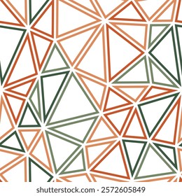 Mosaic background with large geometric triangles in earthy tones. Seamless vector illustration with a modern and artistic design.