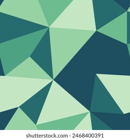 Fondo de mosaico. Grande tamaño de triángulos. Patrón repetible. Increíbles azulejos de Vector. Paleta Harmony Verde Suave. Ilustración vectorial sin costuras.