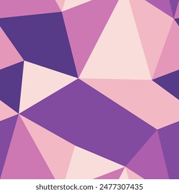 Mosaic background. Large triangle size. Repeatable pattern. Artistic vector tiles. Dusty Rose Spectrum Palette. Seamless vector illustration.