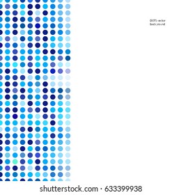 Mosaic background random dark and light blue circles, vector pattern polka dots, neutral pattern for business techno style design. Decoration of the booklet, broadsheet, flysheet, poster, banner.   