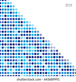 Mosaic background random dark and light blue circles, vector pattern polka dots, neutral versatile pattern for business techno style design. Decoration booklet, broadsheet, flysheet, poster, banner. 