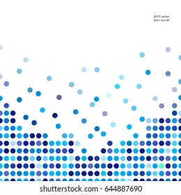 Mosaic background random dark and light blue circles, vector pattern polka dots, neutral versatile pattern for business techno style design. Decoration booklet, broadsheet, flysheet, poster, banner.  