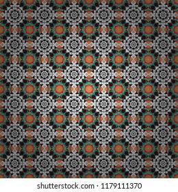 Mosaic background in red, gray and blue colors. Vector abstract patch seamless pattern.