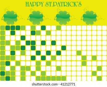 mosaic background with shamrock flower