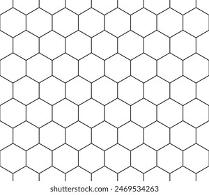 Mosaic background. Simple hexagon grid. Hexagonal cells. Seamless tileable vector illustration.