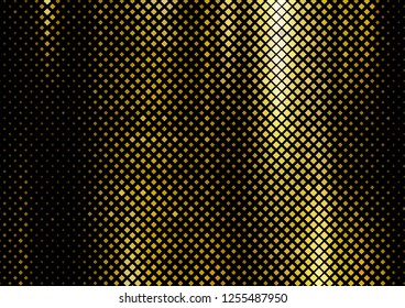 Mosaic background with squares, rectangles of different shades of yellow, gold color. Chic festive disco background. Vector illustration