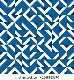 Mosaic background with triangles. Geometric seamless pattern. Vector abstract graphic design. Tricolor.