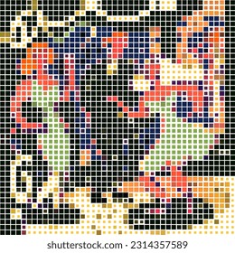mosaic background whith retro dancers vector illustration