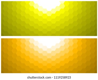 Mosaic backgrounds orange and yellow, sunny sky hexagonal pattern vector background