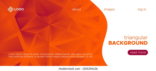 Mosaic Banner. Red Diamond Brochure. 3d Modern Vector Poster. Orange Origami Background. Red Mosaic Geometric. Gradient Diamond Pattern. Red 3d Trendy Vector Design. Vibrant Mosaic Graphic.