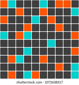 Mosaic for a bathroom or a pool, minimal in 3 colors. Vector illustration.