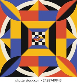Mosaik Bauhaus Muster Illustration Vektor-Kunstwerk