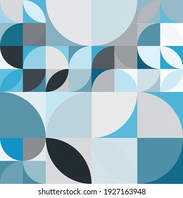 Mosaic blue colorful Bauhaus artistic geometric background wallpaper vector design pattern