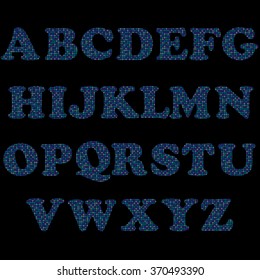 Mosaic Blue English Alphabet