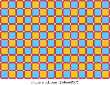 Mosaic in blue, red and yellow.